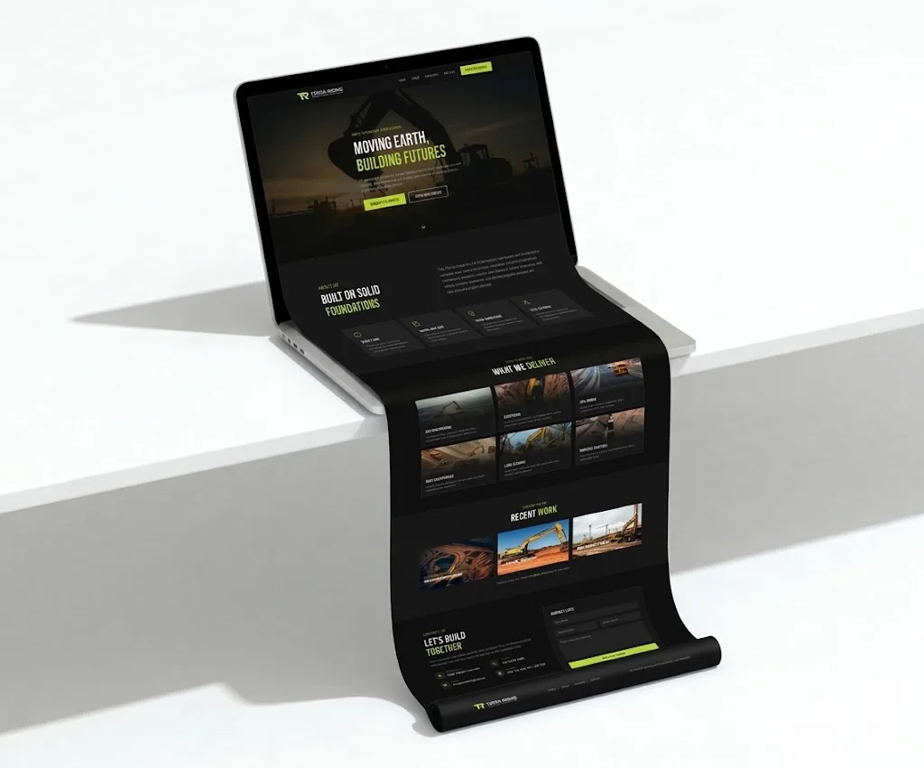 Tera Rising Building and Construction business website designed by Stanley N.